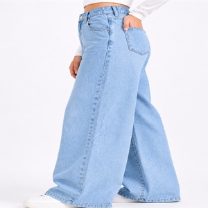 Women Denim Baggy <b>Jeans</b> Light Color Wide Leg Stylish Comfortable Trendy Premium Comfortable Everyday Wear <b>Soft</b> Washed Denim - Product Image 5