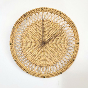 Horloge murale en rotin à motif floral, décoration, horloge de qualité supérieure, horloges tissées en gros - Product Image 2