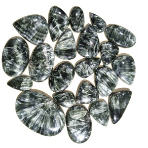 Venta al por Mayor de Hermosas Gemas Sueltas de Serafinita Natural, Corte Ovalado, Color Verde, Certificadas por IGI, en Diversos Tamaños para Joyería, 20-45mm - Product Image 4