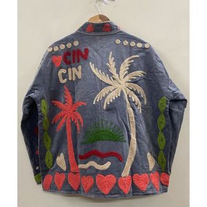 <b>Women's</b> GREY <b>Velvet</b> Jacket Mandarin Collar Floral Embroidery Prairie Chic Autumn <b>Coat</b> Handmade Suzani <b>Velvet</b> Jacket - Product Image 4
