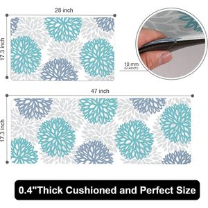 Set di 2 Tappetini da Cucina Teal Anti-Fatica con Memoria di Forma, Antiscivolo e Impermeabili per il Massimo Comfort - Product Image 5