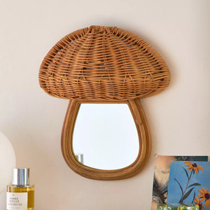 Cheapest Price <b>Small</b> Sizes Sustainable Ready to Ship Rattan <b>Mirror</b> Creative Mini Kids <b>Mirrors</b> New Trend Mirrored Glass - Product Image 6