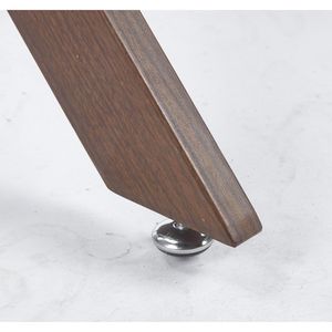 Tavolo da Pranzo Moderno Salvaspazio con Piano in Vetro Temperato Color Noce e Gambe Incrociate in Metallo per Cucina o Soggiorno - Product Image 5