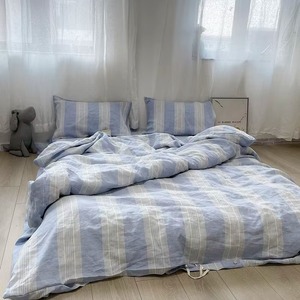 Offre Spéciale Prix Bas Ensemble de Literie en Lin Pur 100% Lavé à la Pierre avec Fermeture à Nouer, Housse de Couette et 2 Taies d'Oreiller - Product Image 1