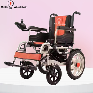 Fauteuil roulant électrique pliable Mollik noir avec batterie amovible montée côté gauche/droit, garantie 1 an - Product Image 1