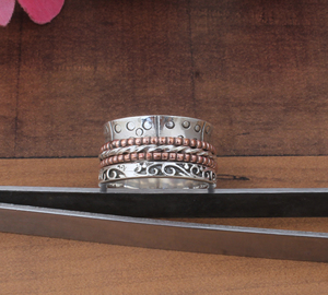 Unique Sterling <b>Silver</b> Twisted Bezel Setting Two-Tone Handmade Braided Band <b>Ring</b> for <b>Men</b> Women Party Jewelry Wholesale - Product Image 5