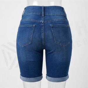 Shorts de Mezclilla de Algodón a la Moda para Mujer, Cintura Media, Corte Recto, Transpirables, Color Personalizado, Ropa de Verano Informal - Product Image 2