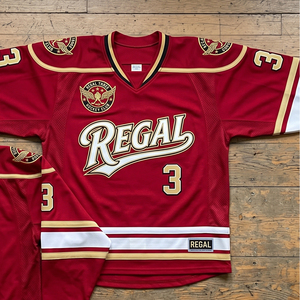 Regal Three Hockey Club Ice Hockey Jersey Men's V-Neck Long Sleeve Sublimated Hockey Printed Jerseys Tops - Product Image 1