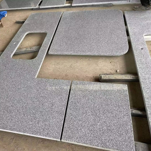 Plans de travail en granit naturel Vietnam, base blanche avec taches grises, finition polie, pour cuisine, salle de bain, meuble-lavabo, design moderne - Product Image 1