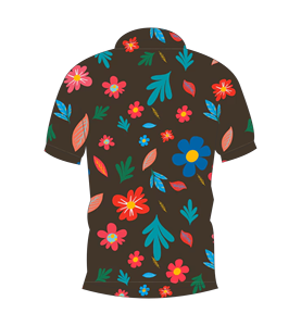 Camisa Polo para Hombre, Color Marrón Oscuro, Estampado Floral, Sublimación Personalizada, Manga Corta, Verano, Casual, Transpirable, Ligera, para Golf - Product Image 2