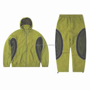 Personnalisé 2025 Hommes Grande Taille Nylon Réfléchissant Coupe-Vent Zipper Jogger Panneau Latéral Chaud Bloc de Couleur Ensemble de Survêtement - Product Image 1