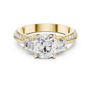 Bague en or 14 carats style Dump avec cristaux de strass Bijoux de déclaration de mode - Product Image 3