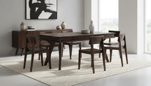 Vietnam Manufactured <b>Rustic</b> Modern Stain Finish Adjustable Spacious Seat <b>Dining</b> <b>Chair</b> Walnut Coffee Color Apartment - Product Image 5