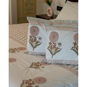 Parure de lit en coton imprimé floral esthétique faite à la main, respirante, pour toutes les saisons, décorative pour la maison, prix de gros - Product Image 5