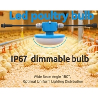 Système de contrôle d'éclairage LED pour volailles, ampoule pour poulailler à intensité variable, indice de protection IP67, CRI>80, garantie 5 ans, AC/DC, éclairage complet rouge chaud pour grange