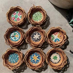 Bandeja Tradicional Vietnamita de Ratán y Madreperla para Decoración del Hogar y Servicio - Product Image 5