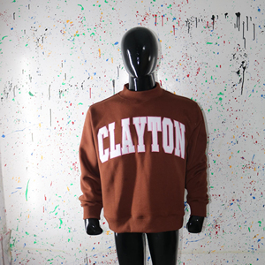 Sudadera Clayton de Cuello Redondo para Hombre, Color Marrón, Algodón, Felpa Francesa, Corte Regular, Informal, Otoño, con Letras CLUSH SPORTS - Product Image 6