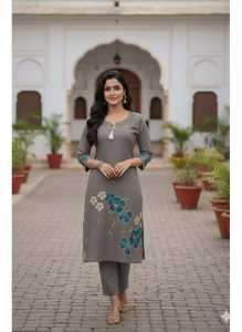 Indian Women Casual and Daily Wear Poly Rayon Materuial Midi Length A Line Kurtis with Digital Print Indian Ethanic wear Kurtis - Product Image 2