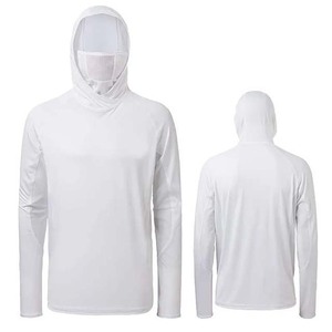 Chemise de pêche unisexe à manches longues avec capuche anti-UV UPF 50, couleur unie, polyester, vêtements de sport d'extérieur, style pull, taille adulte - Product Image 4