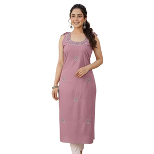 Kurti brodé pour femmes, vêtements ethniques élégants avec coupe confortable, au meilleur prix de gros - Product Image 1