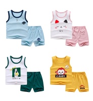Ensemble débardeur et short girafe de dessin animé mignon, unisexe, respirant, 2 pièces, vêtements pour bébé, été