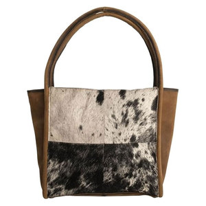 Cowhide Betty Tote <b>Bag</b> Genuine Full Grain <b>Leather</b> Women's Handbag Zipper Foldable Durable Spacious Everyday Carryall Purse <b>Work</b> - Product Image 1