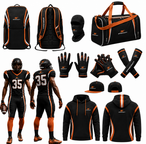 New Arrival American Football Uniforms Wholesale Custom <b>Cheap</b> American Football Jersey Custom, <b>Backpack</b>, GLOVES, Sleeves Package - Product Image 2