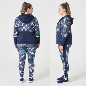 Customized Sublimation Printed Hooded Training Jacket <b>Women's</b> Sports Bra Leggings Three Piece Set <b>Compression</b> Yoga 3 Pcs Ladies - Product Image 4