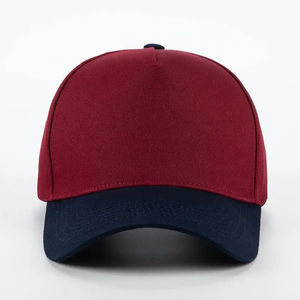 Gorra de Béisbol de Sarga de 6 Paneles en Contraste Negro y Rojo, Ajustable, Unisex, Casual, Color Sólido, Visera Curva, Talla Adulto 58-60CM - Product Image 3