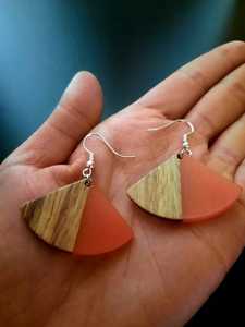 Pendientes de Resina de Madera Natural para Mujer, Hechos a Mano, Geométricos, Colgantes, Estilo Boho, Joyería de Moda, Venta al Por Mayor, Regalo - Product Image 3