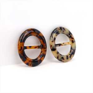 Classic Resin Buckle Oval Shape Tortoiseshell Pattern High Quality <b>Bag</b> <b>Accessories</b> - Product Image 2