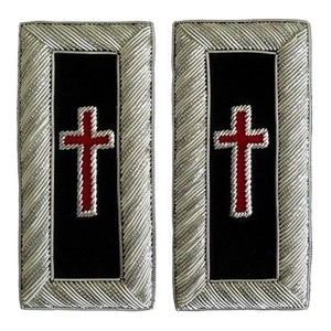 Epaulette de Caballero Templario con Bordado de Bullion para Abrigo de Gala, Insignia Masónica - Product Image 1