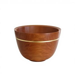 Bol de fruits et légumes rond en bois d'acacia de qualité supérieure Petit bol de service en bois au design moderne Cuisson des aliments Occasions pour bébés - Product Image 3