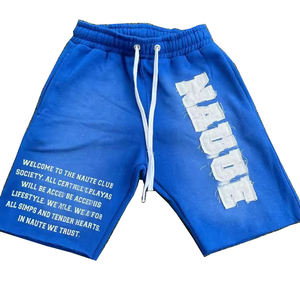 Custom Distressed Acid Wash Heavyweight Cotton Worsted Breathable <b>Quick</b> <b>Dry</b> Drawstring Closure Streetwear <b>Men</b> Raw Edge <b>Shorts</b> - Product Image 3