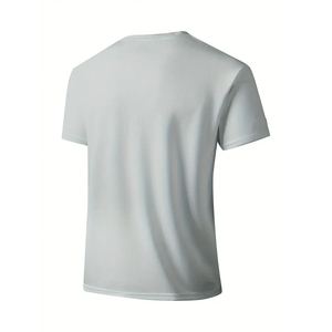 TRENDION APPARELS T-shirt à séchage rapide pour homme, couleur unie, manches courtes, col rond, décontracté, uni, tricoté en polyester, coupe régulière - Product Image 2