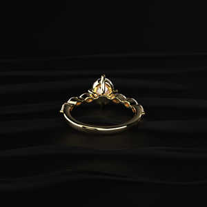Elegante Anillo de Compromiso con Moissanita Ovalada de 2.15CT, Banda Marquise en Oro Amarillo, Joyería de Boda Hecha a Mano para Distribuidores de Joyería en Todo el Mundo - Product Image 2