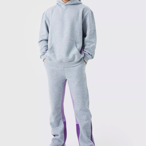 Conjunto Deportivo de Corte Regular con Pantalones Acampanados, Ligero, Suave y Cómodo, Mezcla de Algodón, Sudadera y Pantalones, Perfecto para Verano e Invierno - Product Image 1