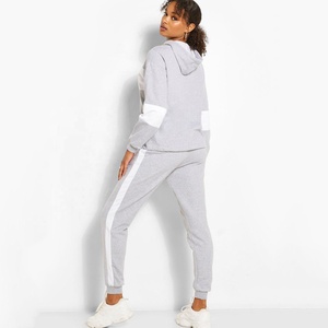 Women Contrast Color Two-piece Suits Spring Autumn Long-sleeved Zip-up Shirts Trousers Baggy Tracksuits - Product Image 3