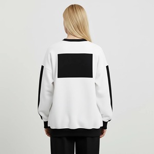 Sudadera Oversize Moderna para Mujer, con Logotipo Personalizado, Forro Polar, Cálida para Invierno, Sin Capucha, Diseño de Color Sólido - Product Image 3