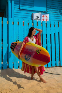 Handmade Tie-Dye Eco-Friendly Women's Long Kimono Boho Floral Cover-<b>Up</b> Half Sleeves Casual <b>Open</b>-Front Clothing Natural Waistline - Product Image 3