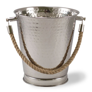 Cubo Decorativo Redondo de Metal Rosa de Lujo con Asa, Cubo Pequeño de Acero Galvanizado, Herramienta de Limpieza para el Hogar - Product Image 4
