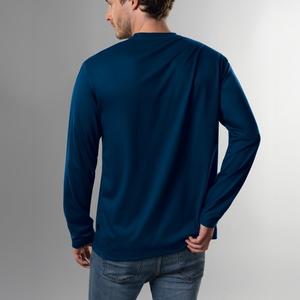 Vente en gros de t-shirts à manches longues 100% coton pour hommes, de haute qualité, coupe classique, motif uni, séchage rapide, respirant, écologique, 220g - Product Image 2