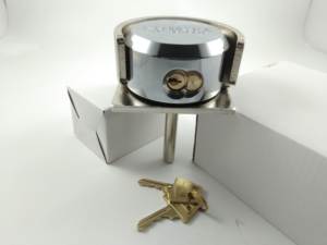 Candado sin grillete YH1600, candado redondo oculto de 73 mm para furgonetas, con 2 llaves, de acero endurecido, de alta resistencia - Product Image 1