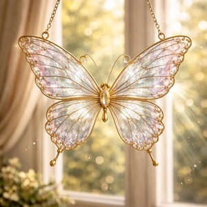 Luxury Butterfly Suncatcher Hanging For Sun <b>Catching</b> Rainbow Reflection And <b>Window</b> Decor Glass Hanging Ornament From India - Product Image 1