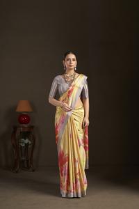 Sari prêt-à-porter et blouse cousue, sari indien en soie crêpe, imprimé floral, sari imprimé numériquement, design magnifique - Product Image 4