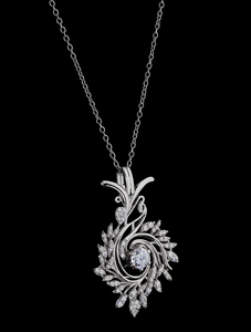 Collier pendentif diamant rond en or 18 carats, design ruban torsadé, bijoux fins élégants et luxueux, cadeau d'anniversaire pour femmes - Product Image 5