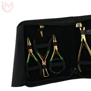 Kit d'outils pour extensions de cheveux : pinces métalliques, ciseaux, aiguille à crochet OU pinces pour extensions adhésives et micro-perles - Product Image 2