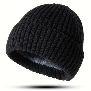 Fine Knit Beanie <b>Cap</b> Lightweight Warm Winter Headwear Smooth Texture Stretch Fit Casual Everyday Fashion Hat For Outdoor - Product Image 3