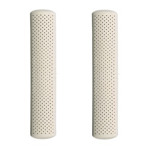Oreiller en latex direct usine - Coussin de soutien corporel antistatique en polyester et coton, toutes saisons, blanc riz, géométrique, 200TC - Product Image 1