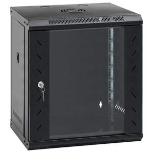 Gabinete de red de 12U y 19 pulgadas para montaje en pared, 20.9 x 15.7 x 23.6 pulgadas, negro, IP20, para sala de servidores - Product Image 1